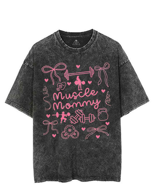 MUSCLE Mom  PINK VINTAGE GYM SHIRT