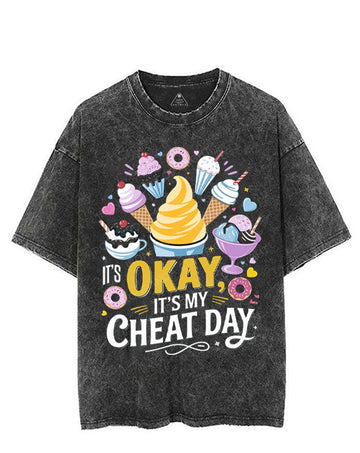 IT'S OKAY, IT'S MY CHEAT DAY VINTAGE GYM SHIRT