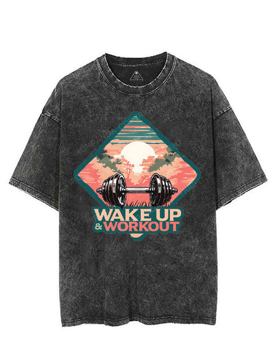 WAKE UP & WORKOUT VINTAGE GYM SHIRT