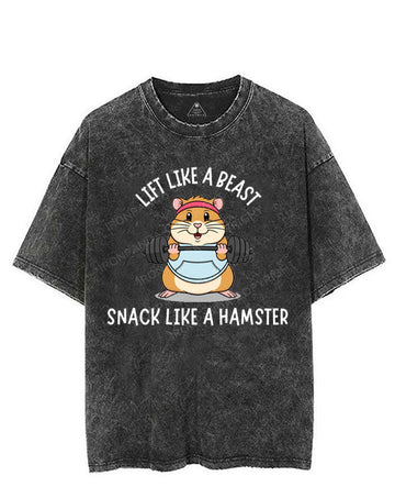 LIFT LIKE A BEAST SNACK LIKE A HAMSTER VINTAGE GYM SHIRT