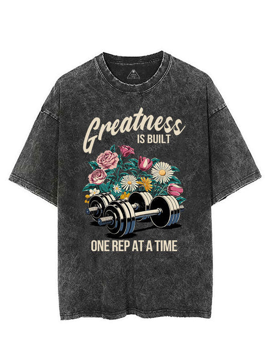 GREATNESS IS BUILT VINTAGE GYM SHIRT