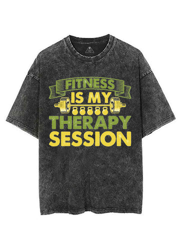 FITNESS IS MY THERAPY SESSION VINTAGE GYM SHIRT