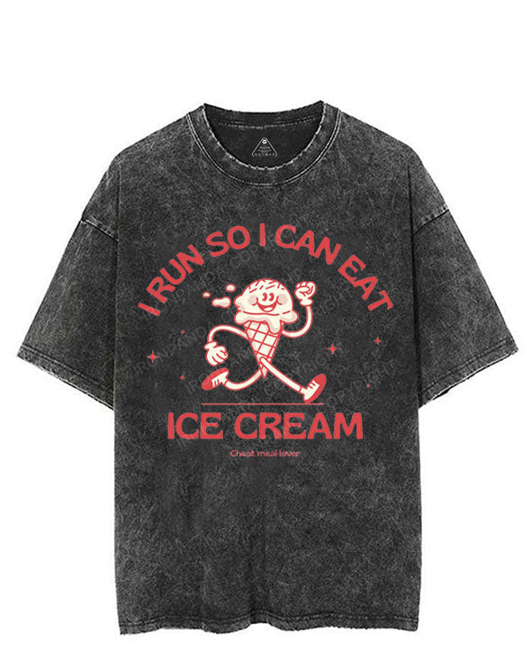 I RUN SO I CAN EAT ICE CREAM VINTAGE GYM SHIRT