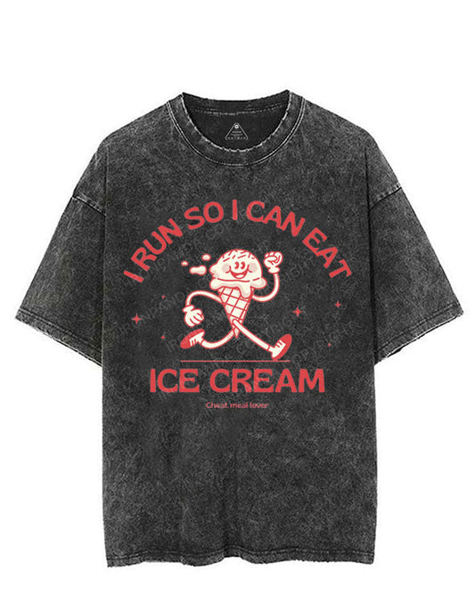 I RUN SO I CAN EAT ICE CREAM VINTAGE GYM SHIRT