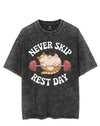 NEVER SKIP REST DAY VINTAGE GYM SHIRT