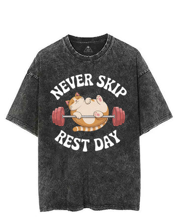 NEVER SKIP REST DAY VINTAGE GYM SHIRT