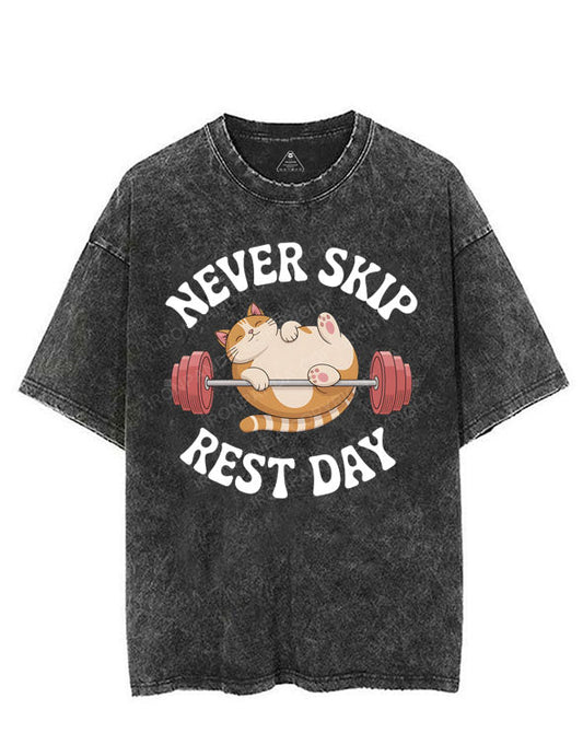 NEVER SKIP REST DAY VINTAGE GYM SHIRT