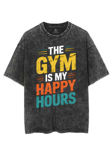 THE GYM IS MY HAPPY HOURS VINTAGE GYM SHIRT