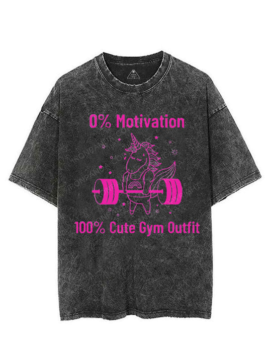 0% MOTIVATION 100% CUTE GYM OUTFIT VINTAGE GYM SHIRT