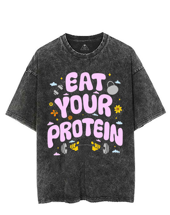 EAT YOUR PROTEIN VINTAGE GYM SHIRT