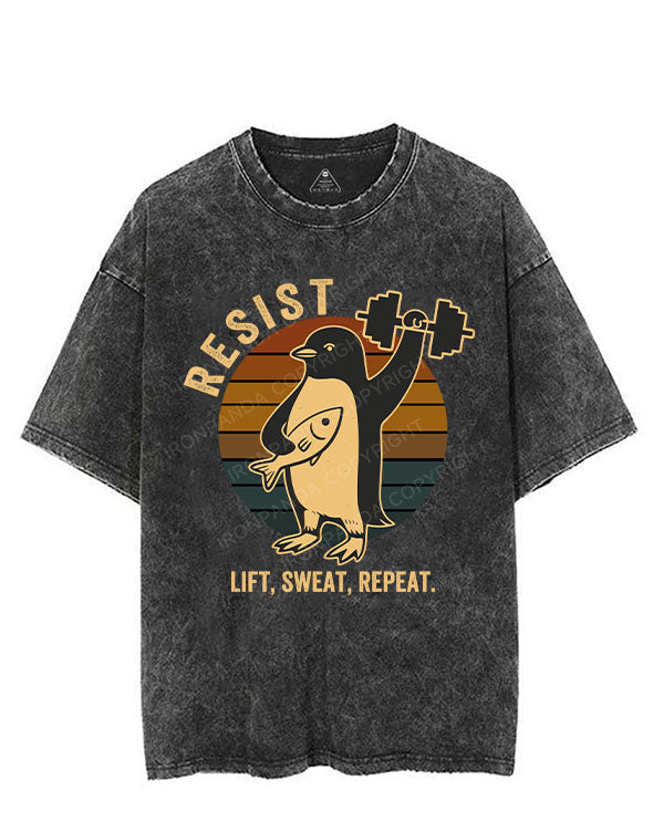 RESIST LIFT, SWEAT, REPEAT VINTAGE GYM SHIRT
