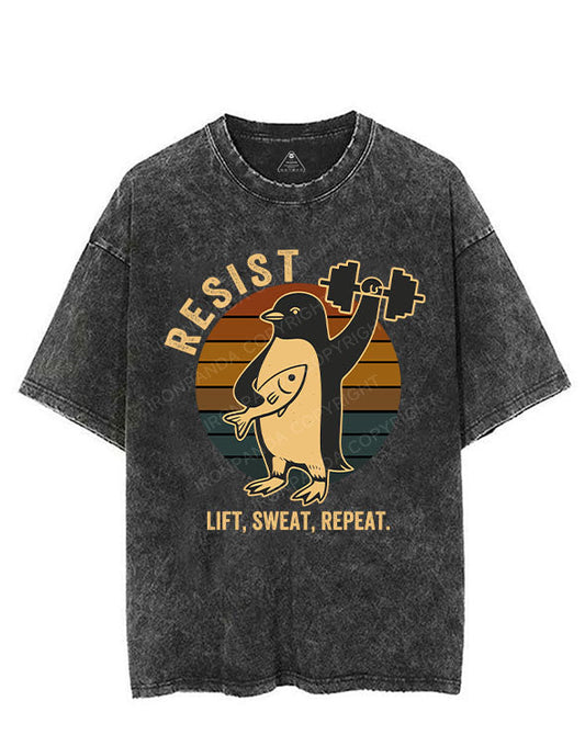 RESIST LIFT, SWEAT, REPEAT VINTAGE GYM SHIRT