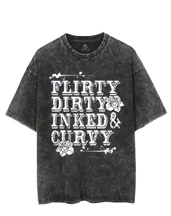 FLIRTY DIRTY INKED & CURVY VINTAGE GYM SHIRT
