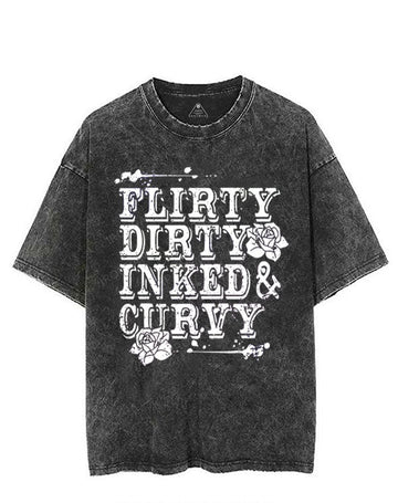 FLIRTY DIRTY INKED & CURVY VINTAGE GYM SHIRT