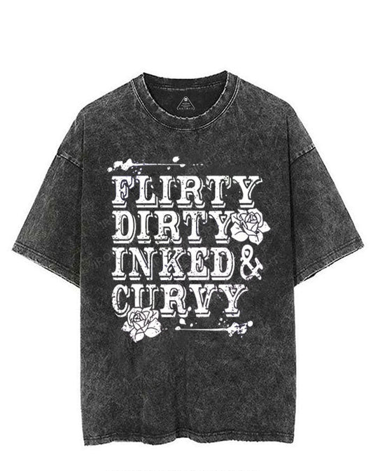 FLIRTY DIRTY INKED & CURVY VINTAGE GYM SHIRT