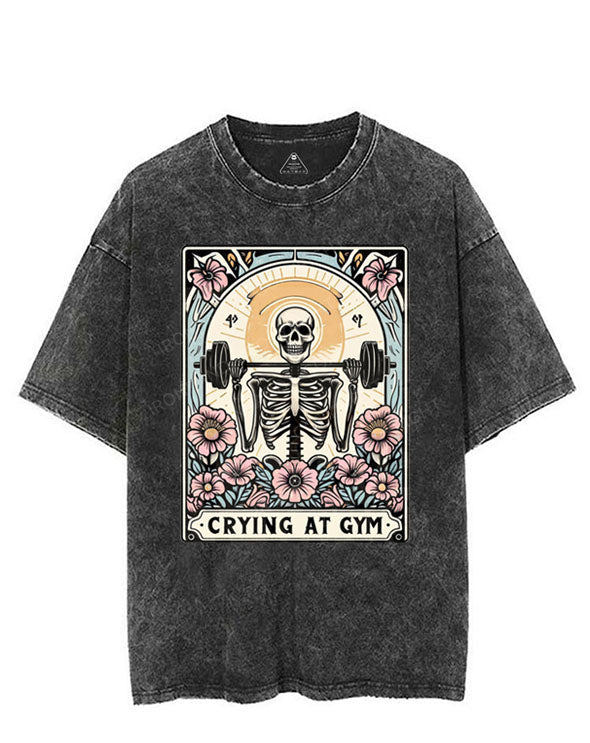 CRYING AT THE GYM SKELETON VINTAGE GYM SHIRT
