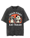 TRAIN HARD EAT TRASH VINTAGE GYM SHIRT