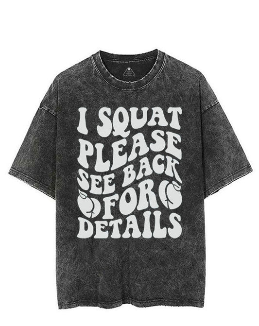 I SQUAT PLEASE SEE BACK FOR DETAILS VINTAGE GYM SHIRT