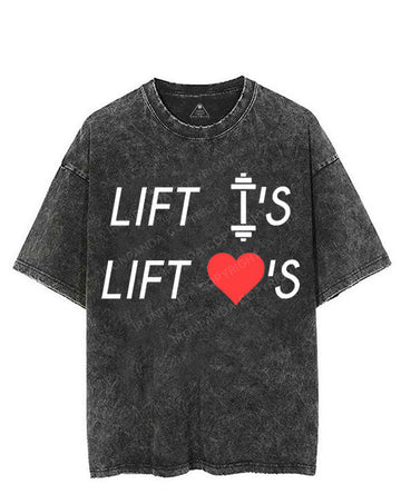 LIFT WEIGHTS LIFT HEARTS VINTAGE GYM SHIRT