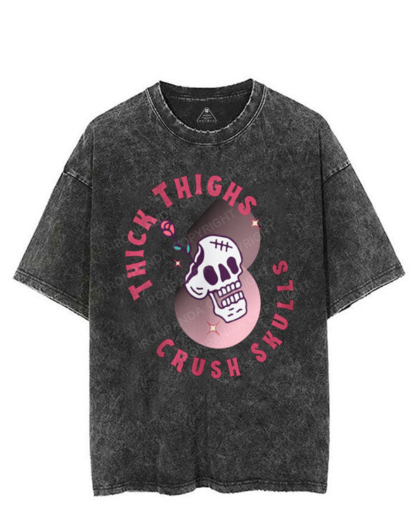 THICK THIGHS CRUSH SKULLS VINTAGE GYM SHIRT