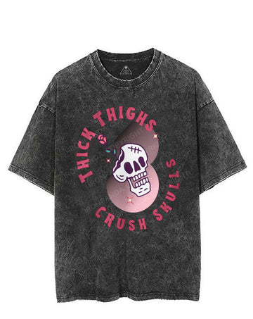 THICK THIGHS CRUSH SKULLS VINTAGE GYM SHIRT