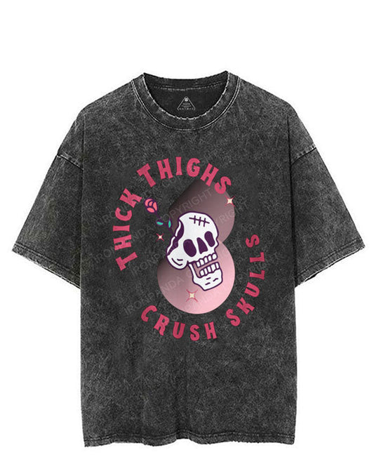 THICK THIGHS CRUSH SKULLS VINTAGE GYM SHIRT