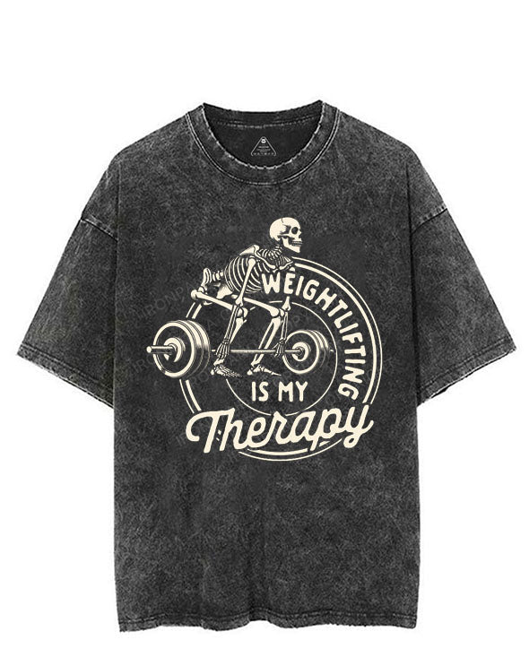 WEIGHTLIFTING IS MY THERAPY VINTAGE GYM SHIRT