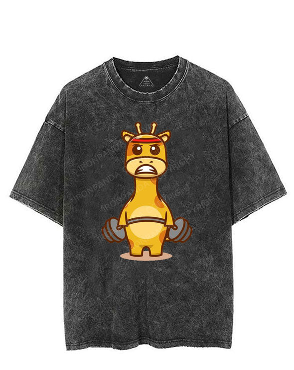 LIFTING GIRAFFE VINTAGE GYM SHIRT