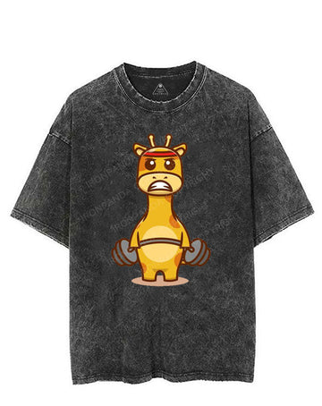 LIFTING GIRAFFE VINTAGE GYM SHIRT