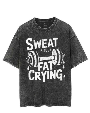SWEAT IS JUST FAT CRYING VINTAGE GYM SHIRT