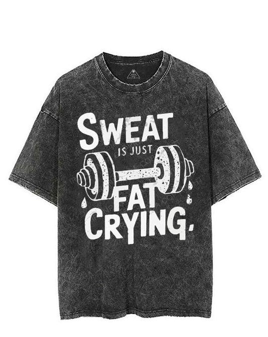 SWEAT IS JUST FAT CRYING VINTAGE GYM SHIRT