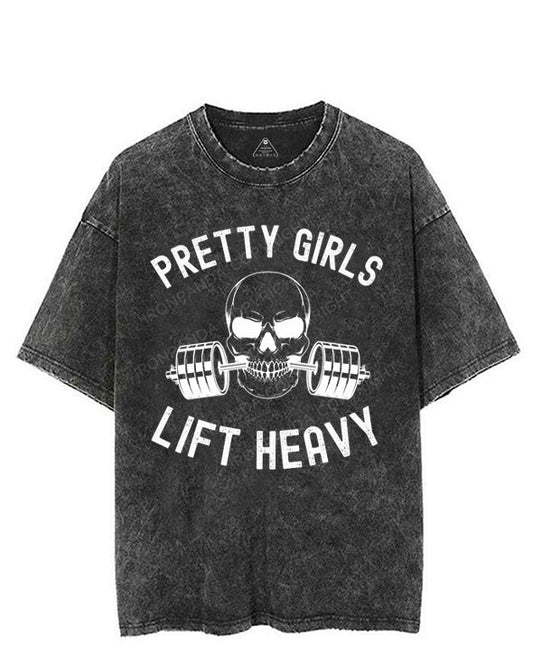 PRETTY GIRLS LIFT HEAVY SKELETON VINTAGE GYM SHIRT