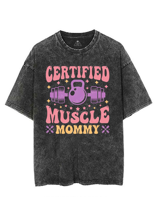 CERTIFIED MUSCLE Mom  VINTAGE GYM SHIRT