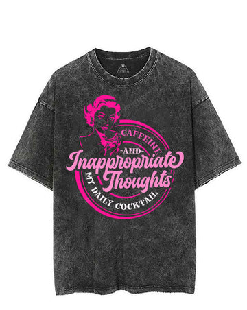 CAFFEINE AND INAPPROPRIATE THOUGHTS VINTAGE GYM SHIRT