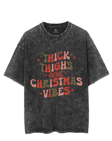 Thick Thighs Christmas Vibes VINTAGE GYM SHIRT