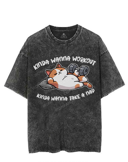 KINDA WANNA WORKOUT KINDA WANNA TAKE A NAP VINTAGE GYM SHIRT