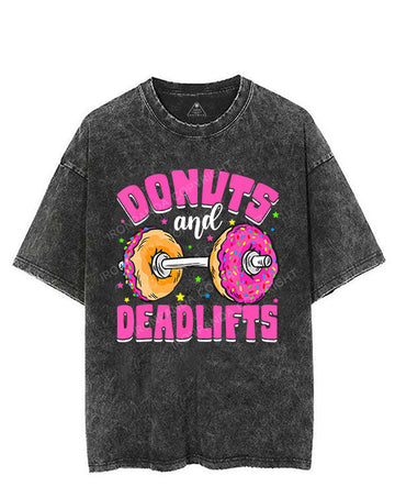 DONUTS AND DEADLIFTS VINTAGE GYM SHIRT