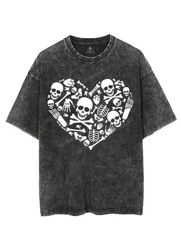 SKELETON HEART VINTAGE GYM SHIRT
