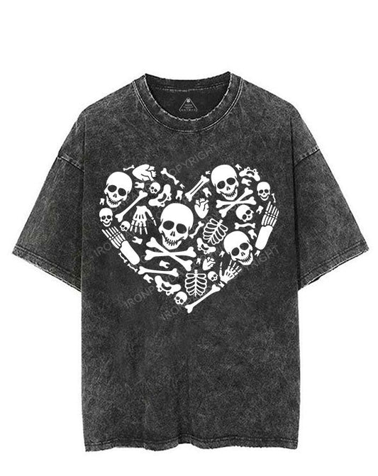 SKELETON HEART VINTAGE GYM SHIRT