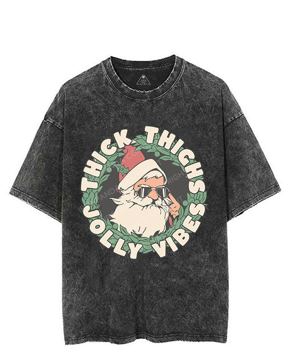 Thick Thighs Jolly Vibes Vintage Gym Shirt