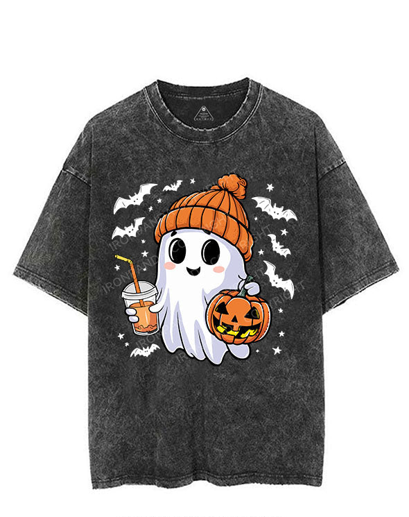 HALLOWEEN ICED COFFEE GHOST VINTAGE GYM SHIRT