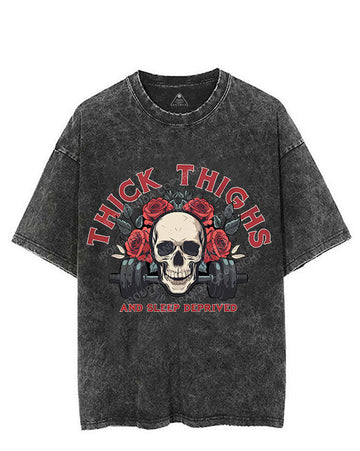 THICK THIGHS AND SLEEP DEPRIVED VINTAGE GYM SHIRT