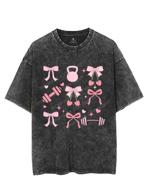 Coquette Bow Barbell VINTAGE GYM SHIRT