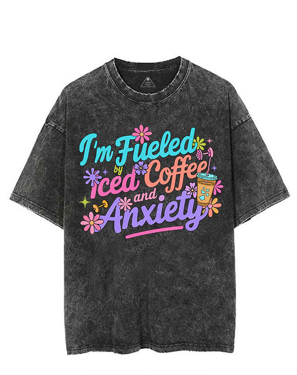 FUELED BY ICED COFFEE AND ANXIETY VINTAGE GYM SHIRT