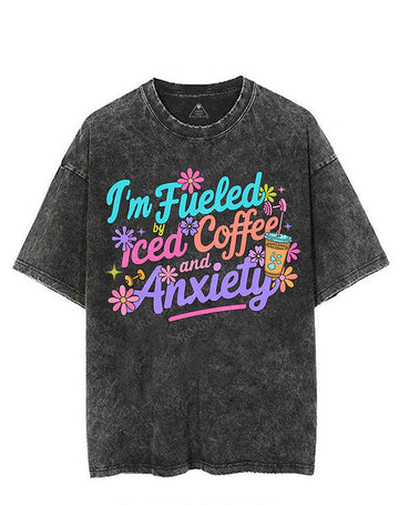 FUELED BY ICED COFFEE AND ANXIETY VINTAGE GYM SHIRT