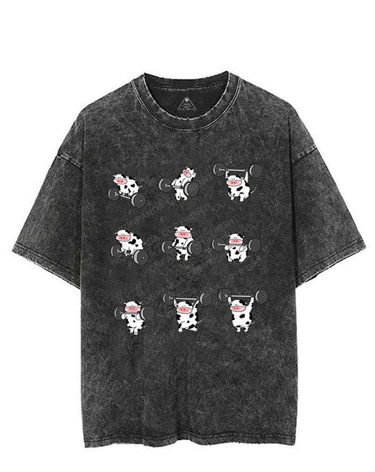 cow weightlifting Vintage Gym Shirt