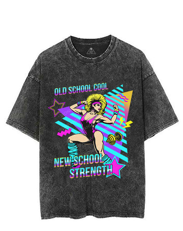OLD SCHOOL COOL NEW SCHOOL STRENGTH VINTAGE GYM SHIRT
