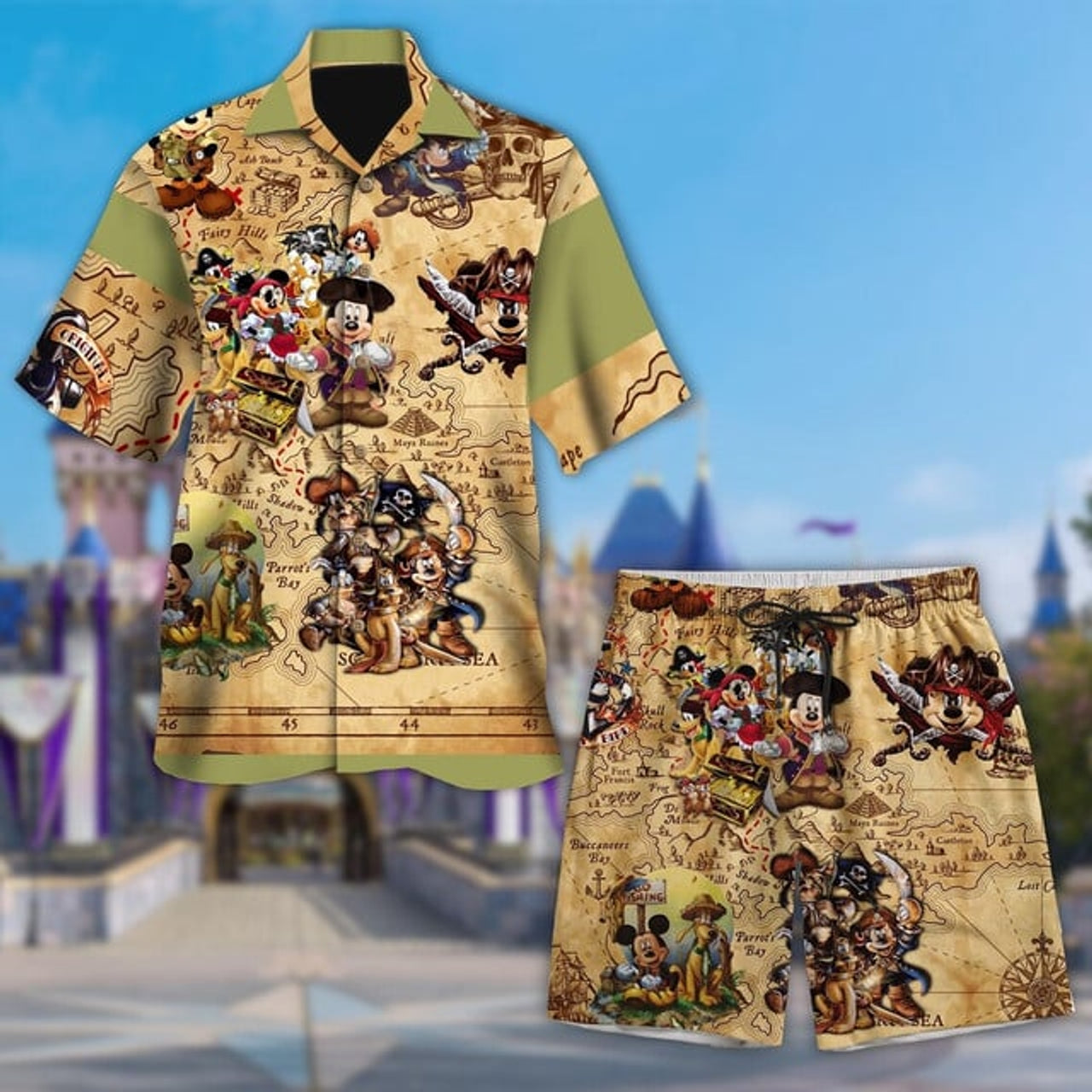 Mouse Pirate Adventure Hawaii Shirt, Treasure Hunting Button Up Shirt Holiday, Mouse And Friend Hawaiian Shirt, Duck 3D All Over Print Shirt