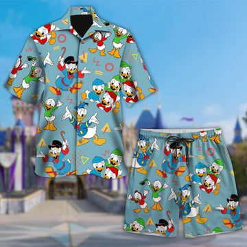 Ducktales Donald Duck Summer Hawaiian Shirt, Huey Dewey Louie Tropical Hawaii Shirt, Scrooge Mcduck Cartoon Button Up, Gift For Friend