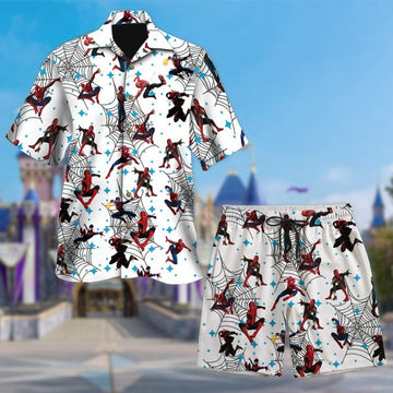 Spiderman Character Aloha Shirt, Spiderman Superhero 3D All Over Printed Hawaiian Shirt, Famous Superhero Hawaii Summer Vacation Shirt